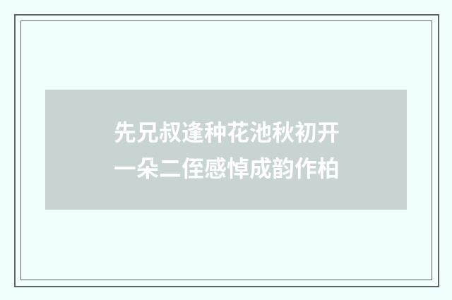 先兄叔逢种花池秋初开一朵二侄感悼成韵作柏
