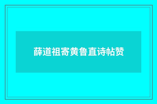 薛道祖寄黄鲁直诗帖赞