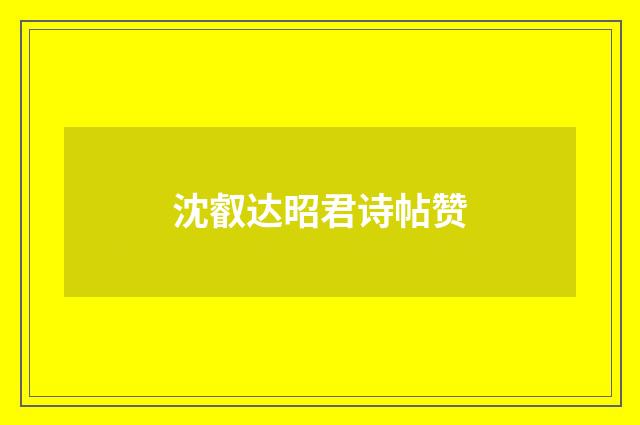 沈叡达昭君诗帖赞