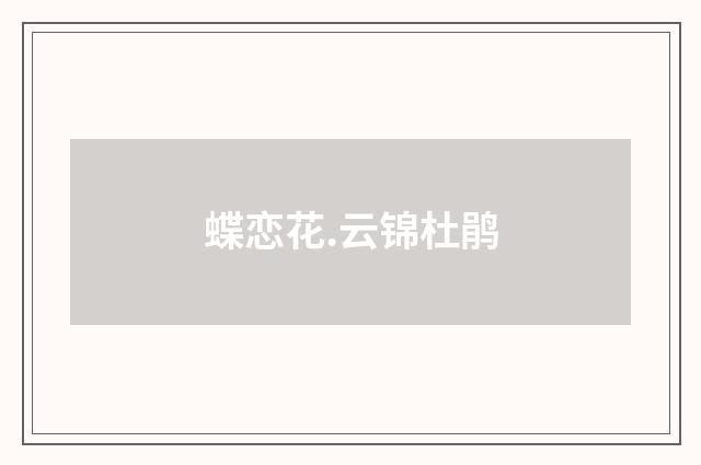 蝶恋花.云锦杜鹃