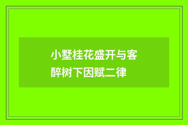 小墅桂花盛开与客醉树下因赋二律