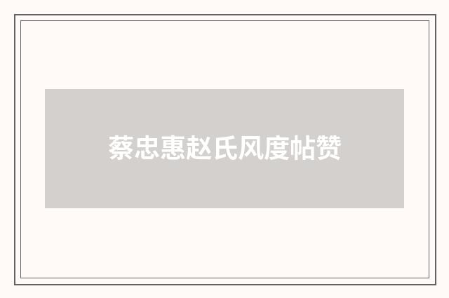 蔡忠惠赵氏风度帖赞