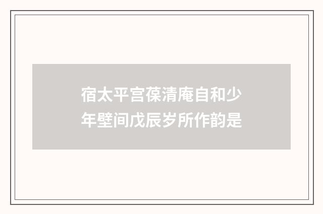 宿太平宫葆清庵自和少年壁间戊辰岁所作韵是
