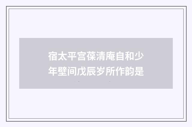 宿太平宫葆清庵自和少年壁间戊辰岁所作韵是