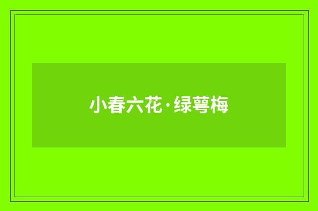 小春六花·绿萼梅