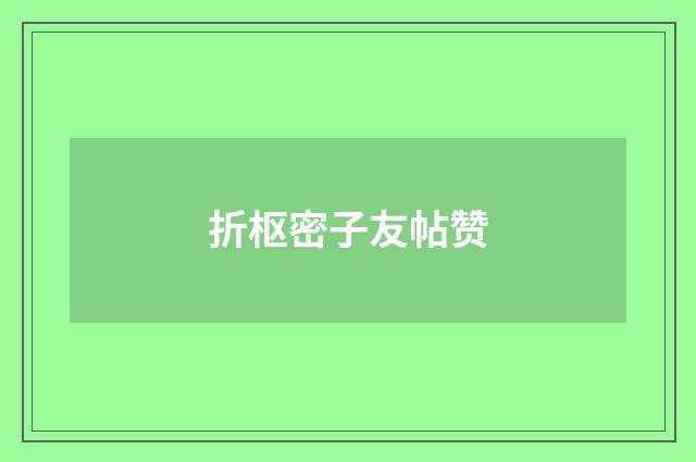 折枢密子友帖赞