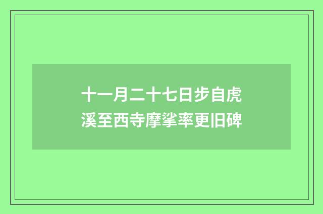 十一月二十七日步自虎溪至西寺摩挲率更旧碑