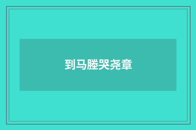 到马塍哭尧章