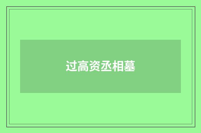 过高资丞相墓
