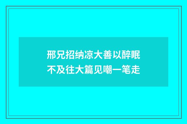 邢兄招纳凉大善以醉眠不及往大篇见嘲一笔走