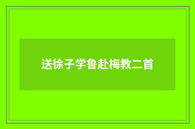 送徐子学鲁赴梅教二首