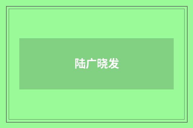 陆广晓发