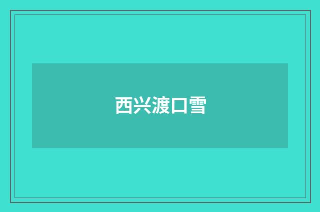 西兴渡口雪