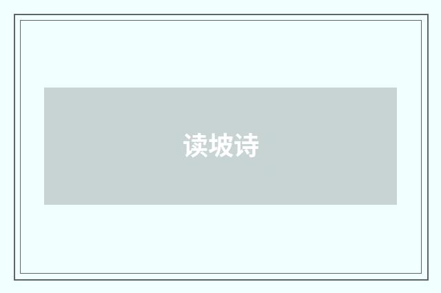 读坡诗