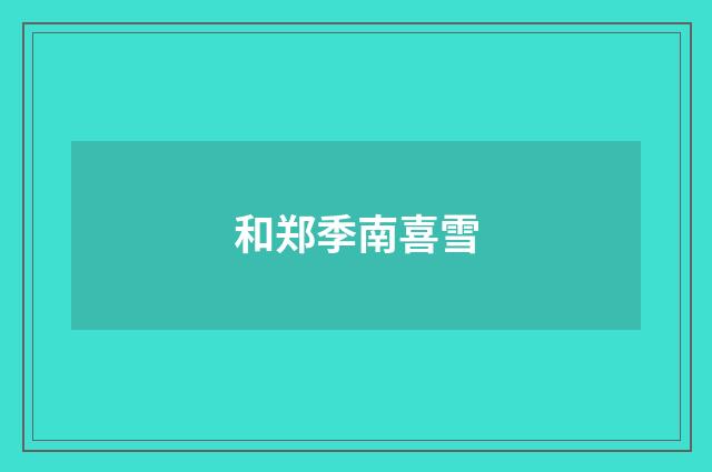 和郑季南喜雪