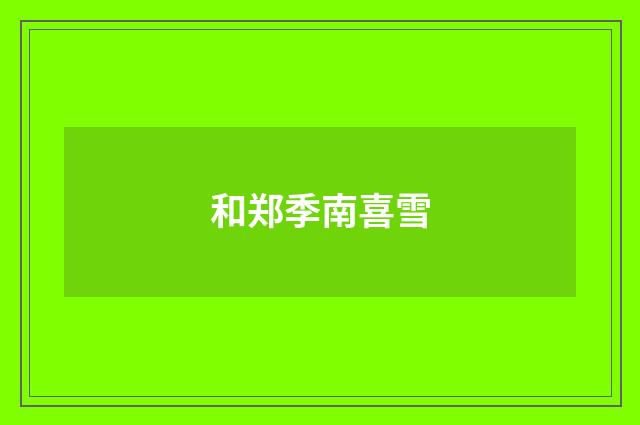 和郑季南喜雪