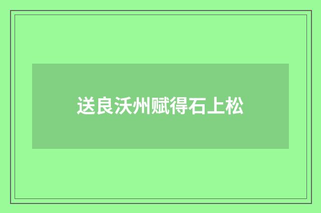 送良沃州赋得石上松