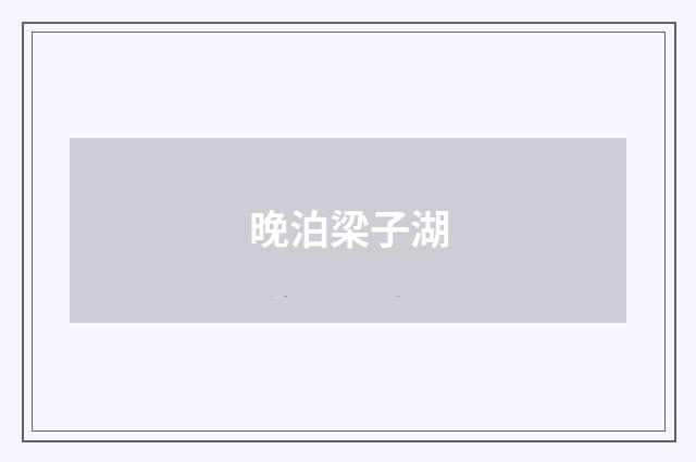 晚泊梁子湖