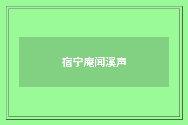 宿宁庵闻溪声
