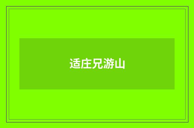 适庄兄游山