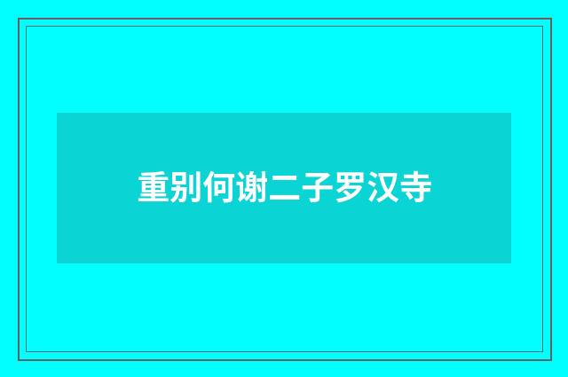 重别何谢二子罗汉寺