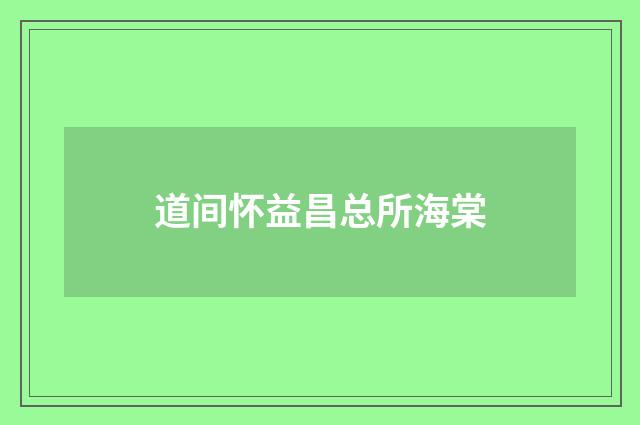 道间怀益昌总所海棠