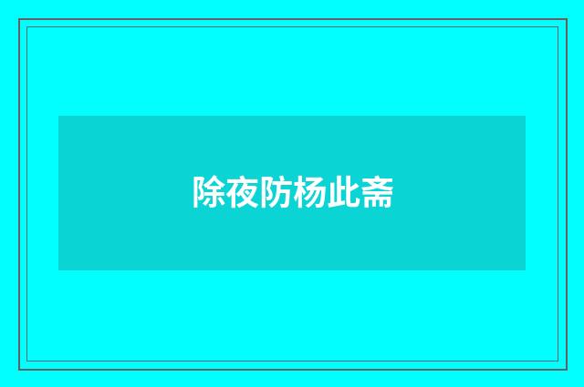 除夜防杨此斋