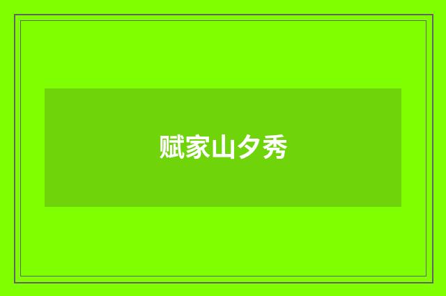 赋家山夕秀