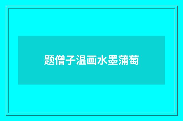 题僧子温画水墨蒲萄
