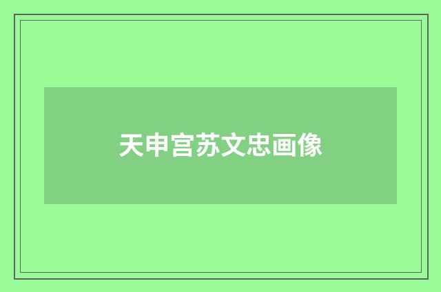 天申宫苏文忠画像