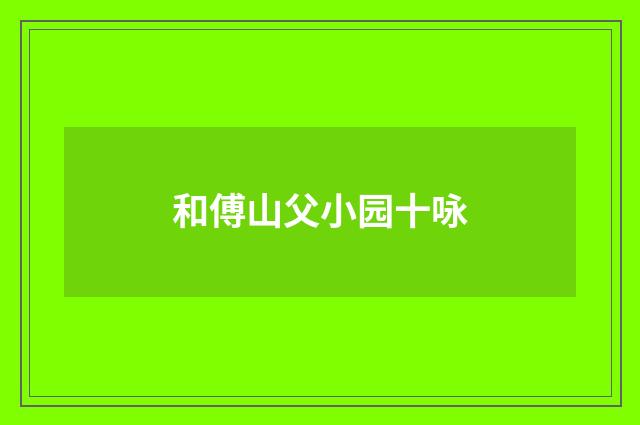 和傅山父小园十咏