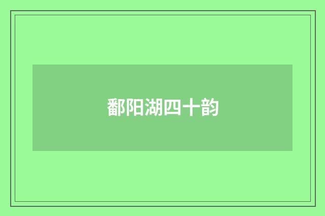 鄱阳湖四十韵