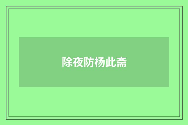 除夜防杨此斋