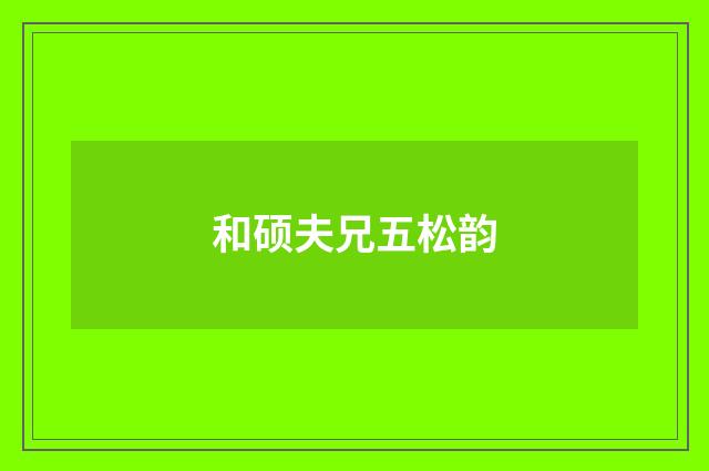 和硕夫兄五松韵