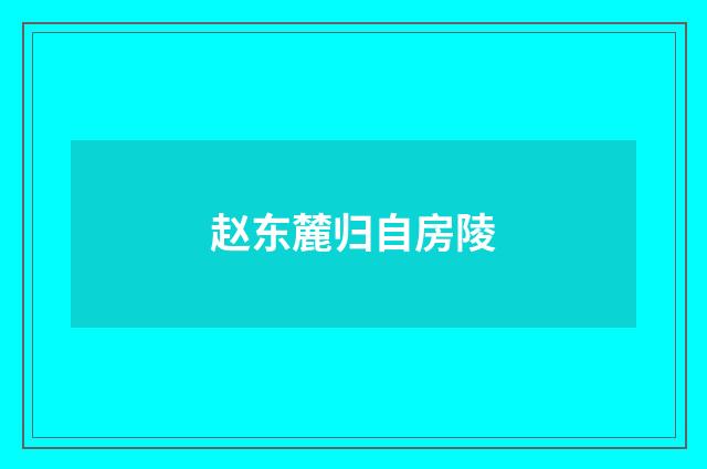 赵东麓归自房陵