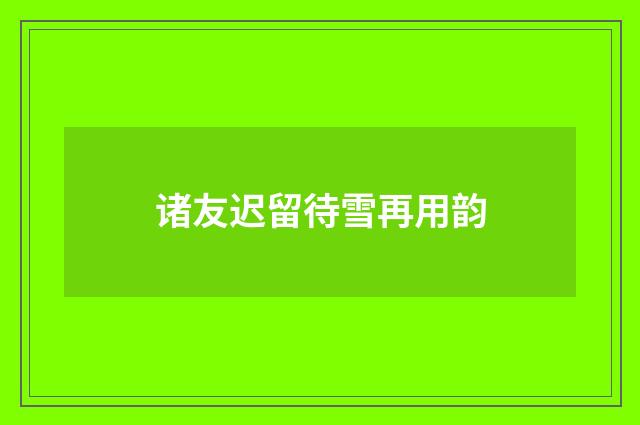 诸友迟留待雪再用韵