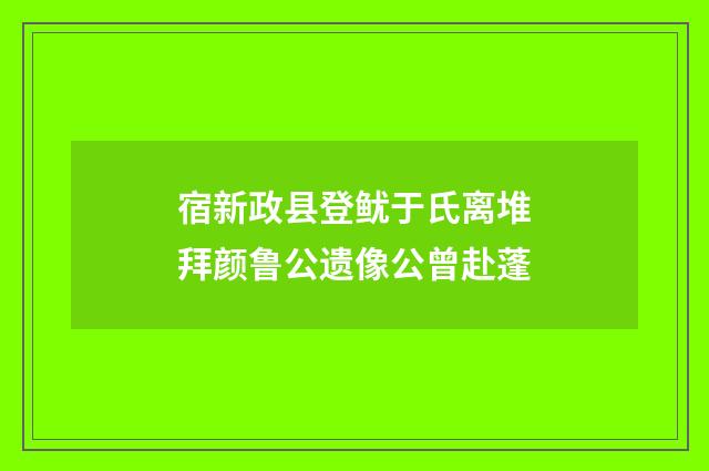 宿新政县登鱿于氏离堆拜颜鲁公遗像公曾赴蓬