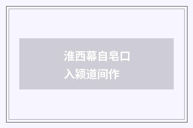 淮西幕自皂口入颍道间作