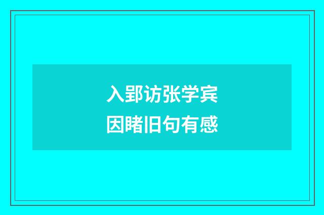 入郢访张学宾因睹旧句有感