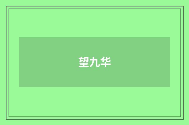 望九华