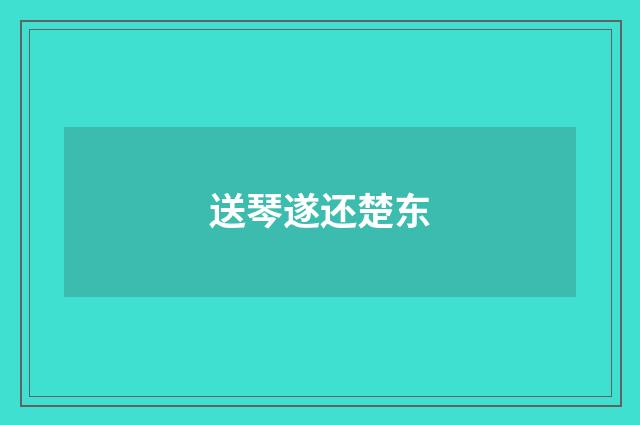 送琴遂还楚东