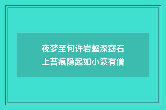 夜梦至何许岩壑深窈石上苔痕隐起如小篆有僧