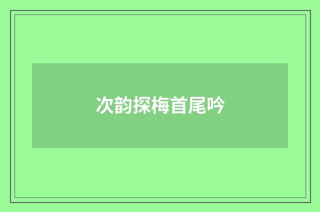 次韵探梅首尾吟