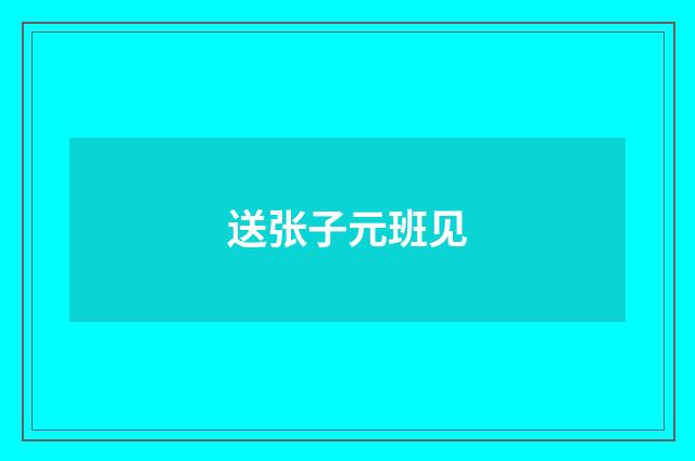 送张子元班见