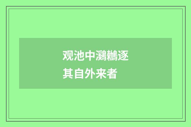 观池中鸂鶒逐其自外来者