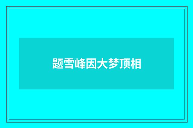 题雪峰因大梦顶相