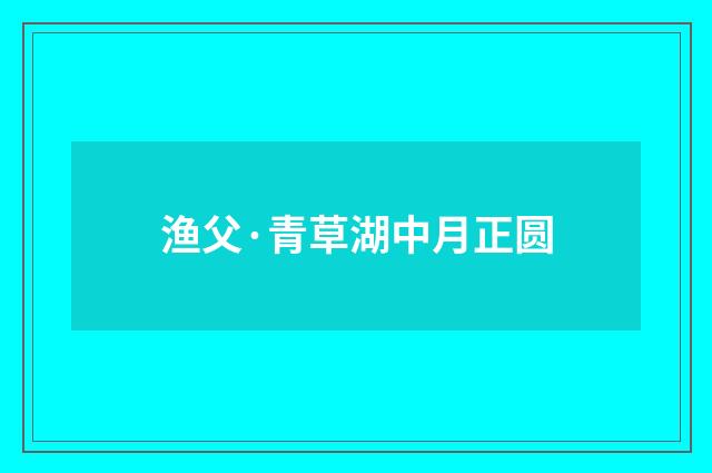 渔父·青草湖中月正圆