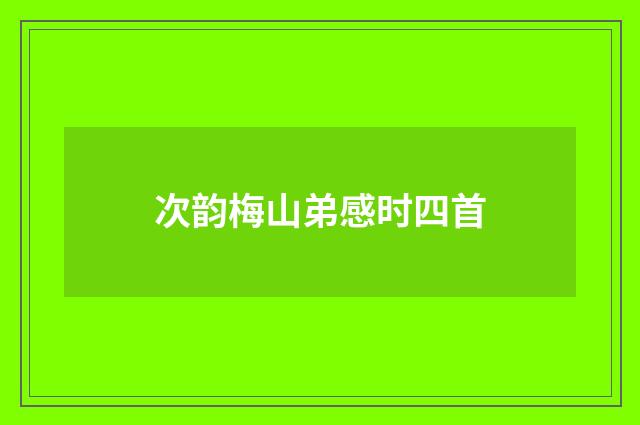 次韵梅山弟感时四首