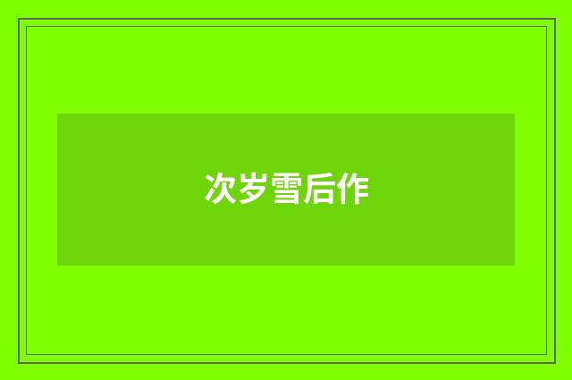 次岁雪后作