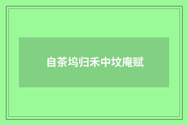 自茶坞归禾中坟庵赋
